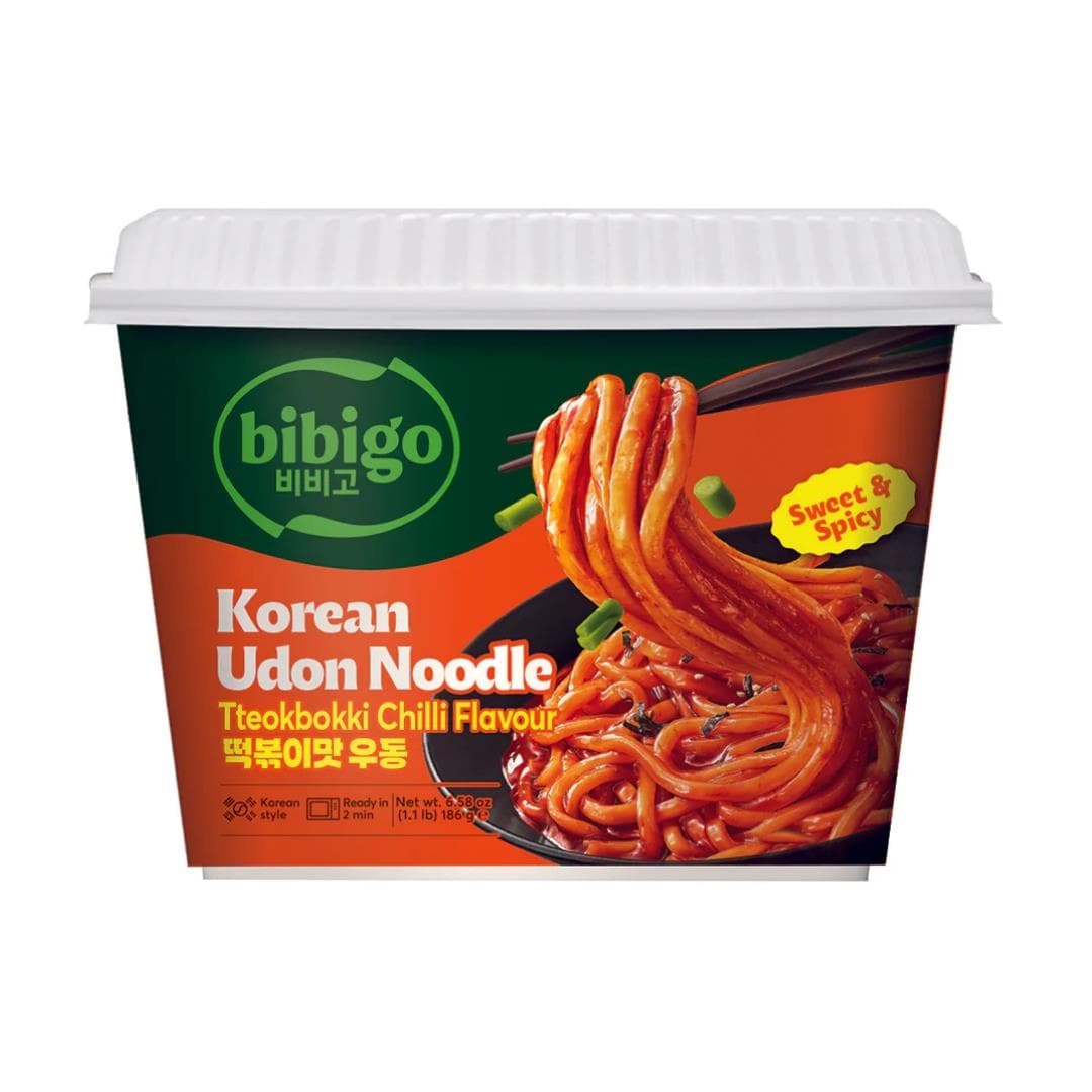 Bibigo Korean Style Udon Noodles Tteokbokki Chilli Flavour